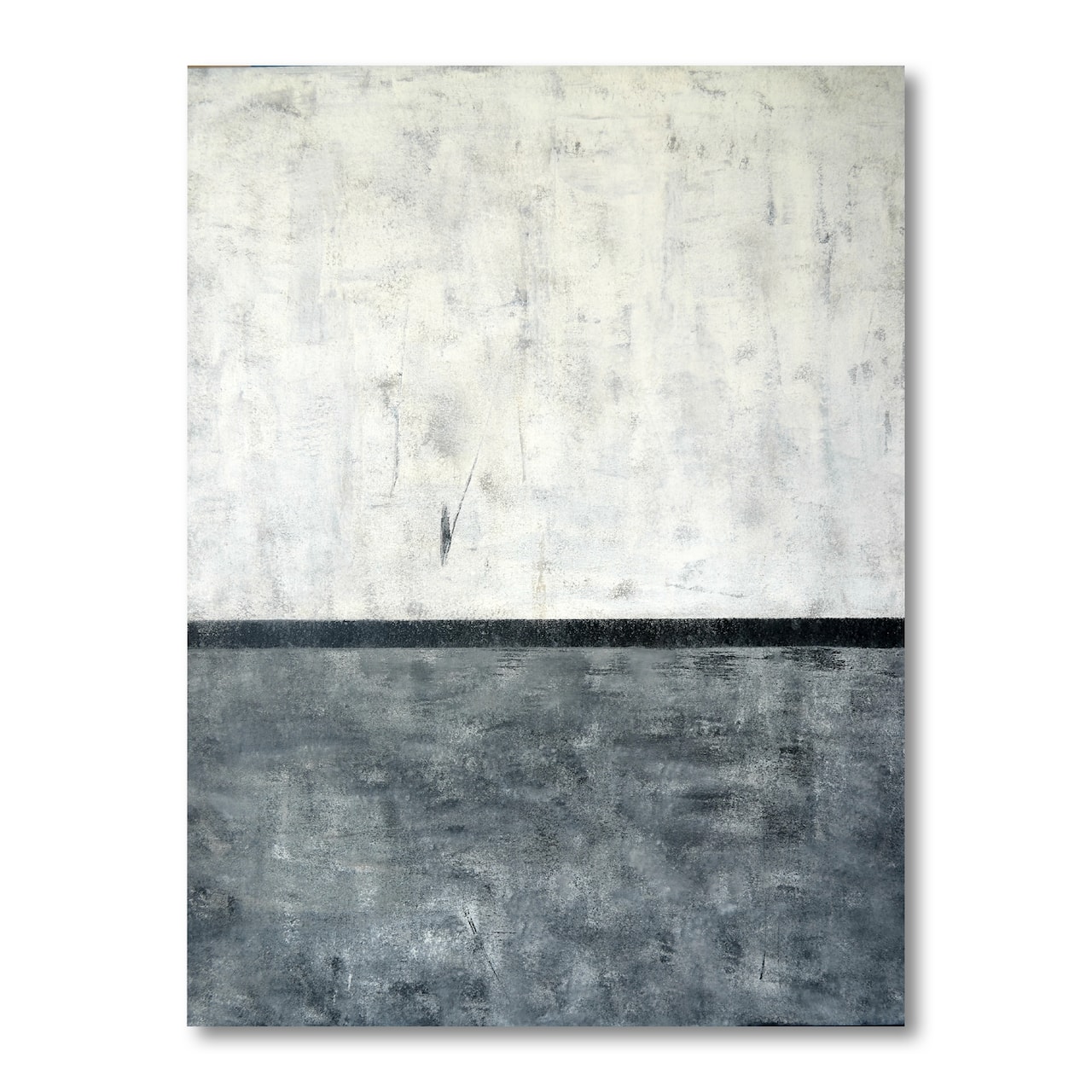 Designart - Grey and White Abstract Art Painting - Modern Canvas Wall Art